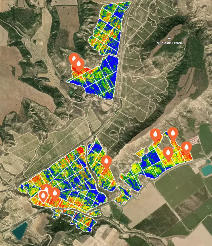 Termografía de una finca con avioneta