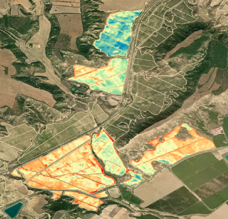 Mapa de vigor del cultivo por imagen de satélite